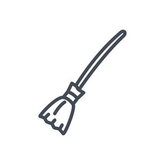 Halloween holiday line icon witch broom