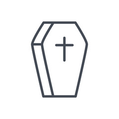 Obraz premium Halloween holiday line icon coffin cross