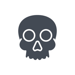 Halloween holiday silhouette icon human skull