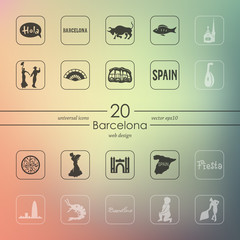 Set of Barcelona icons
