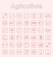 Set of agriculture simple icons