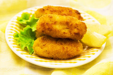 Stuffed croquettes on the plate