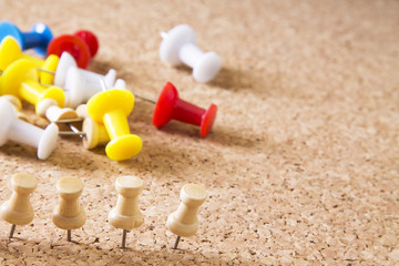Pins on the cork