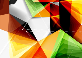 Vector low poly style 3d triangle line