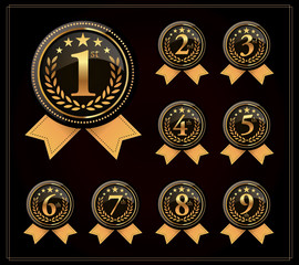 Set of gold numbers.Vector golden numbers