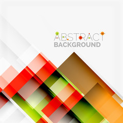 Fototapeta premium Abstract blocks template design background, simple geometric shapes on white, straight lines and rectangles