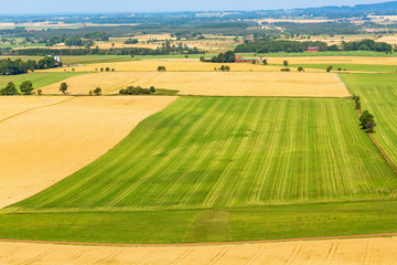 Rural view over fields in late summer