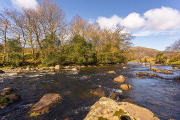 Beautiful landscape of river stream in Lake District in England
