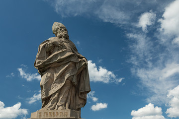 Medieval statue of a bishop on the old Main bridge