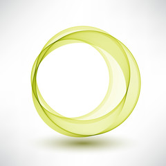 Abstract vector background round green wavy