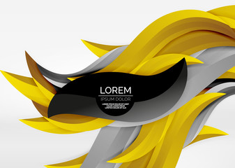 Vector colorful wave lines in white and grey 3d space