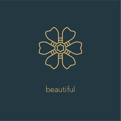 Abstract flower logo icon design. Universal premium vector sign.