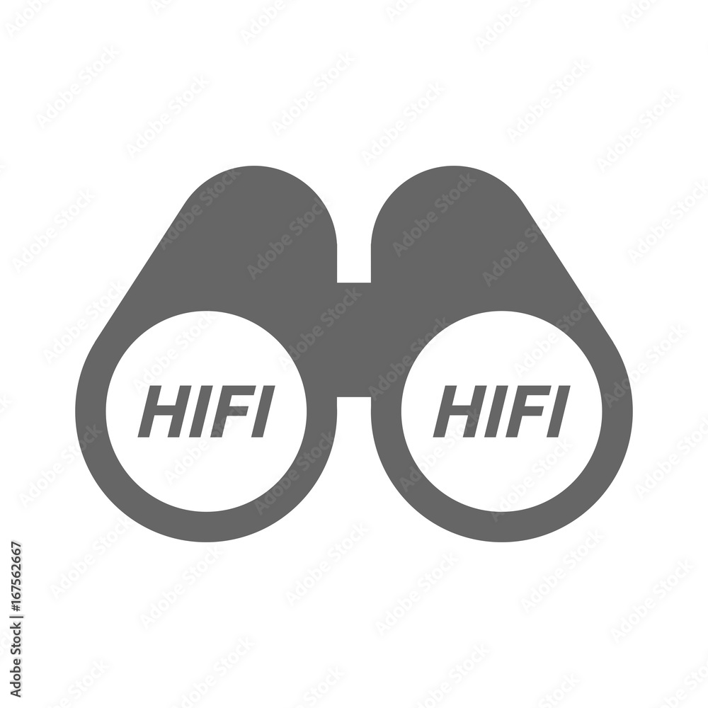 Poster isolated binoculars with the text hifi