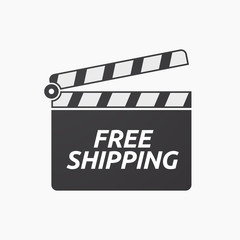 Isolated clapper board with    the text FREE SHIPPING