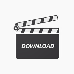 Obraz premium Isolated clapper board with the text DOWNLOAD