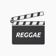 Isolated clapper board with    the text REGGAE