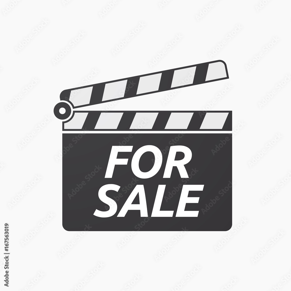 Sticker Isolated clapper board with    the text FOR SALE