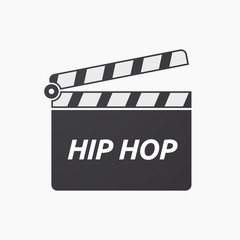 Isolated clapper board with    the text HIP HOP