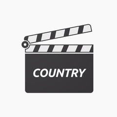 Isolated clapper board with    the text COUNTRY
