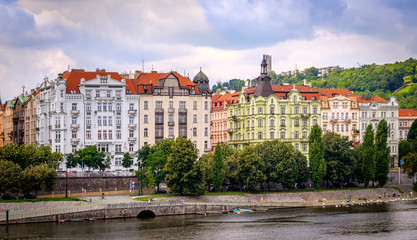 Picturesque view of the Old Town with its ancient architecture in the summer, Prague, Czech Republic.