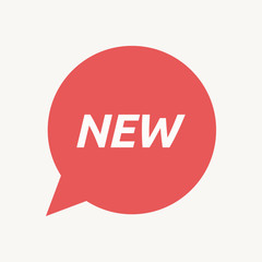 Isolated speech balloon with    the text NEW