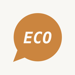 Isolated speech balloon with    the text ECO