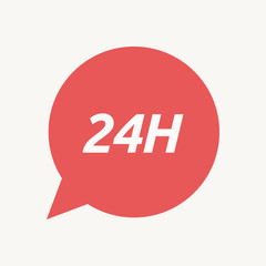 Isolated speech balloon with    the text 24H