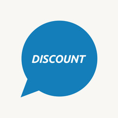 Isolated speech balloon with    the text DISCOUNT