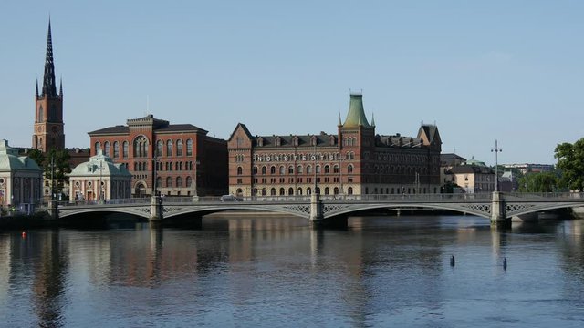 Time lapse from the Riddarholm Church and the Vasabron bridge in Stockholm