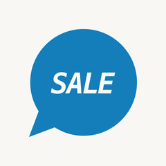 Isolated speech balloon with    the text SALE