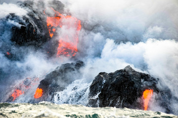 Lava in water.