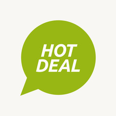 Isolated speech balloon with    the text HOT DEAL