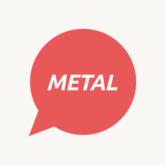 Isolated speech balloon with    the text METAL
