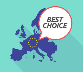 Long shadow EU map with    the text BEST CHOICE