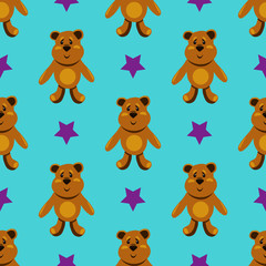 seamless pattern with children s teddy bears