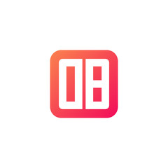 Initial letter DB, rounded letter square logo, modern gradient red color	
 
