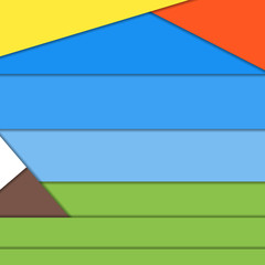 Geometrical landscape background in material design style