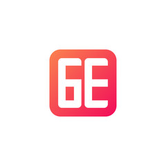 Initial letter GE, rounded letter square logo, modern gradient red color	
 
