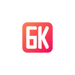 Initial letter GK, rounded letter square logo, modern gradient red color	
 
