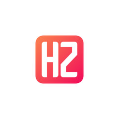 Initial letter HZ, rounded letter square logo, modern gradient red color 