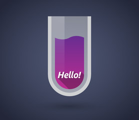 Chemical test tube with  the text Hello!