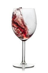 Moving red wine glass