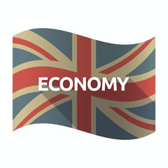 Obraz premium Isolated UK flag with the text ECONOMY