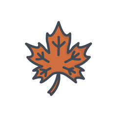 Thanksgiving day holiday colored icon maple leaf