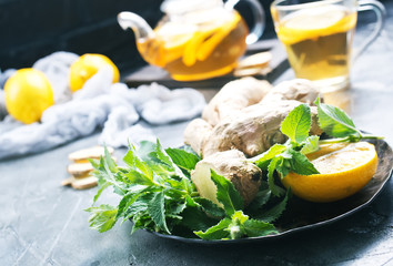 ginger, mint and tea