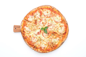 tomatoes pizza isolated on white background