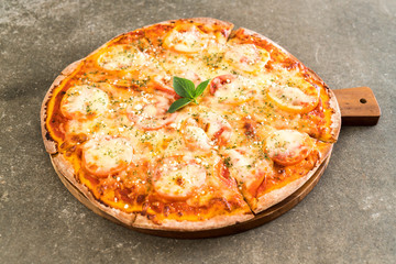 tomatoes pizza on table