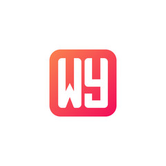 Obraz premium Initial letter WY, rounded letter square logo, modern gradient red color 