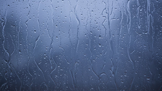 ramin drops on the window surface