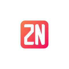Fototapeta premium Initial letter ZN, rounded letter square logo, modern gradient red color 